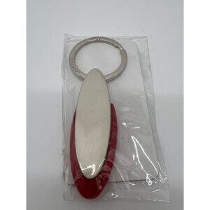 Sleek York Metal Keychain White Red Accent Professional Accessory